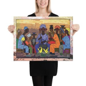 Autour du Feu by Eric Takukam Painting on Canvas