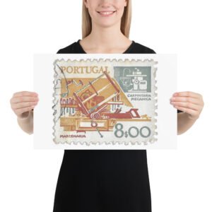Vintage Portugal Stamp Poster