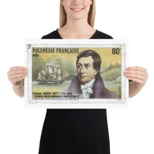 Vintage 1774-1844 Polynesie Stamp Poster