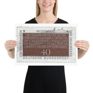 Vintage Rechtsstaat Germany Stamp Poster