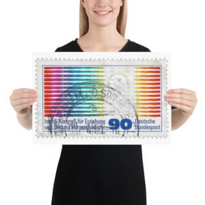 Vintage Deutsche 90 Germany Stamp Poster
