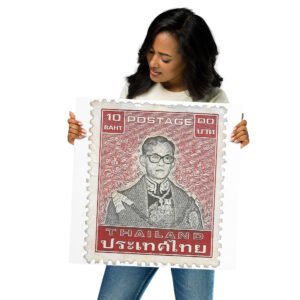 Vintage 1984 Thailand Stamp Poster