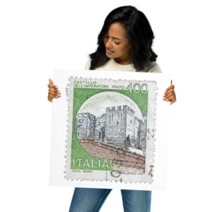 Vintage 1983 Italy Stamp 3000 LIRE Poster