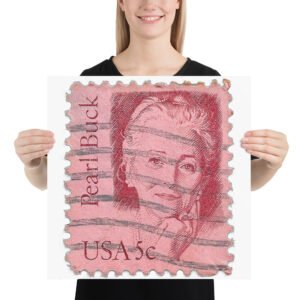 USA 1983 5c Great Americans Pearl Buck Stamp Poster