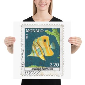 Vintage 1989 Monaco Stamp Poster