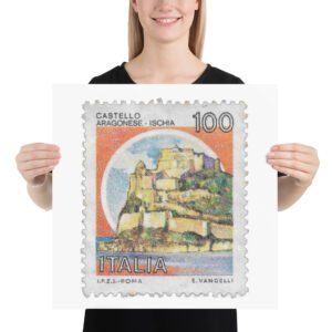 Vintage 1983 Italy Stamp 3000 LIRE Poster