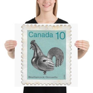 Vintage 1982 Canada Weathercock Girouette Poster