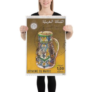Vintage 1987 Maroc Stamp Poster
