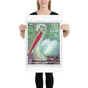 Vintage 2001 Greece Stamp Poster