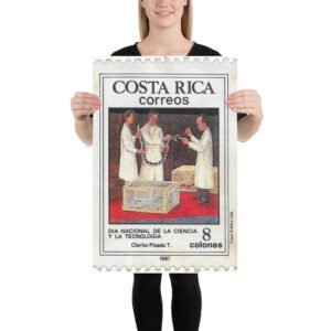 Vintage 1987 Costa Rica Stamp Poster