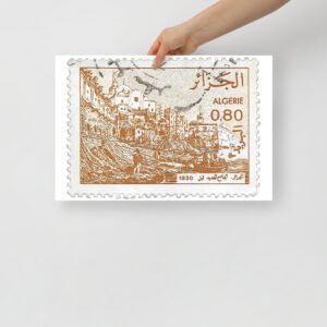 Vintage 1979 Algeria Stamp Commemorating Algiers before 1830 Stamp Poster
