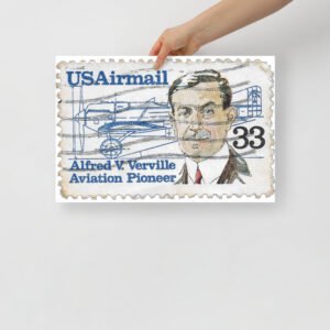 Vintage USAirmail Stamp Poster