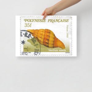 Vintage 1988 French Polynesia Postal Stamp Poster