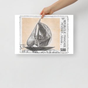 Vintage 1987 French Stamp Poster