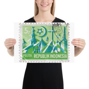 Vintage 1984 Republik Indonesia Stamp Poster