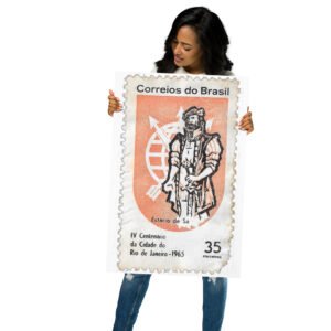 Vintage 1965 Correios do Brasil Stamp Poster