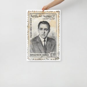 Vintage 1970 Morocco Stamp Poster