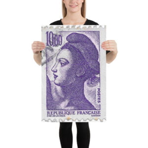 Vintage France Marianne Postal Stamp 10FE Poster