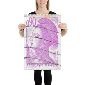 Vintage France Marianne Postal Stamp 09FE Poster