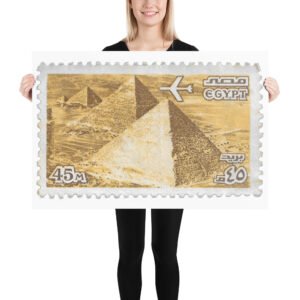 Vintage 1981 Egypt Aviation Stamp Poster