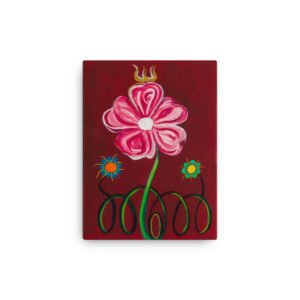 Pink Flower Painting On Canvas