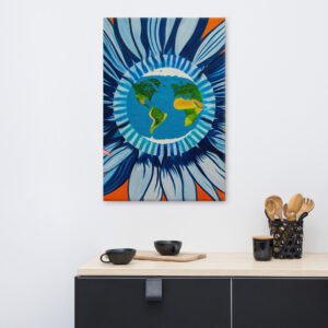 Blue Flower Painting On Canvas