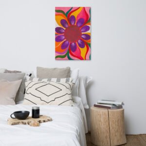 Pink Large Flower Painting On Canvas