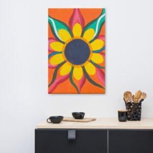 Orange Flower Painting On Canvas